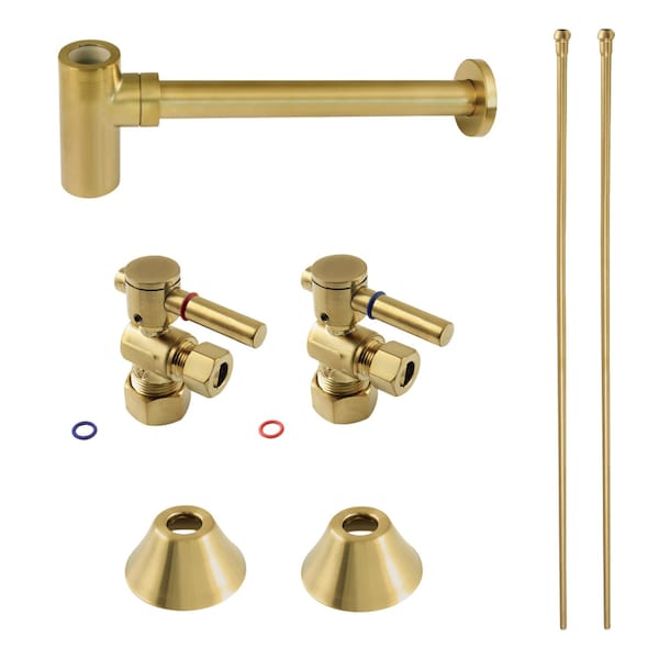 Plumbing Sink Trim Kit with Bottle Trap, Brushed Brass